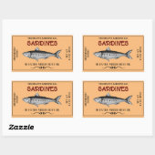 Sardine aangepaste label Sticker (Vel)