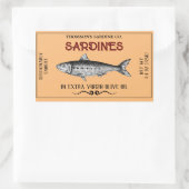 Sardine aangepaste label Sticker (Tas)