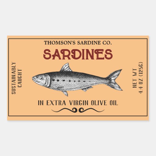 Sardine aangepaste label Sticker (Voorkant)