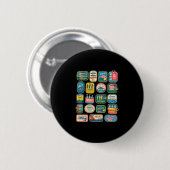 Sardine blikvis grappige trendy visser ronde button 5,7 cm (Voorkant /achterkant)