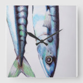 Sardine Clock Vierkante Klok (Voorkant)