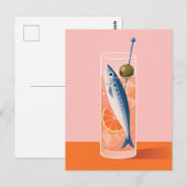 Sardine Cocktail Groet Vuile Martini Vis Briefkaart (Voorkant / Achterkant)