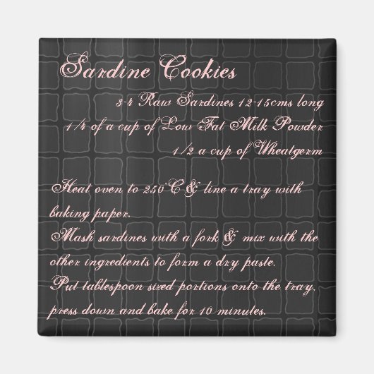 Sardine Cookies Recept Magneetzijde Magneet (Voorkant)