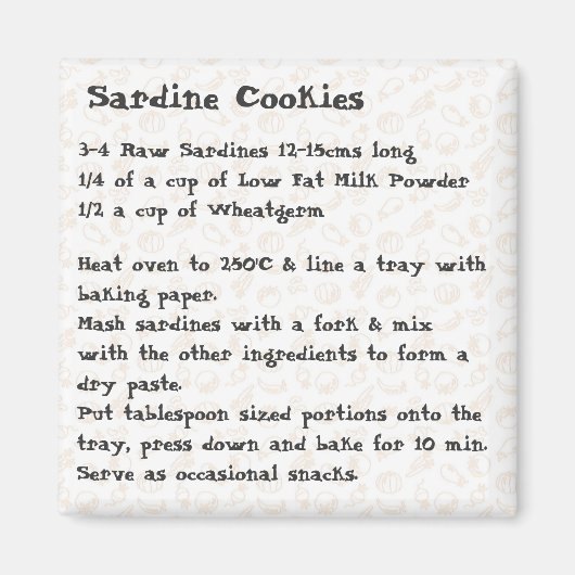 Sardine Cookies Recept Magnet roze (Voorkant)