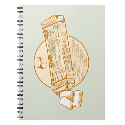 Sardine gearomatiseerde kauwgom grappige vis notitieboek (Voorkant)