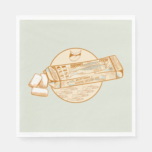 Sardine gearomatiseerde kauwgom grappige vis servet (Voorkant)