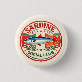 Sardine Social Club Italiaans Zomerfeest  Ronde Button 3,2 Cm