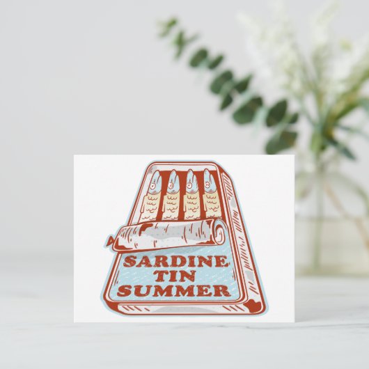 Sardine tin zomer briefkaart (Staand voorkant)