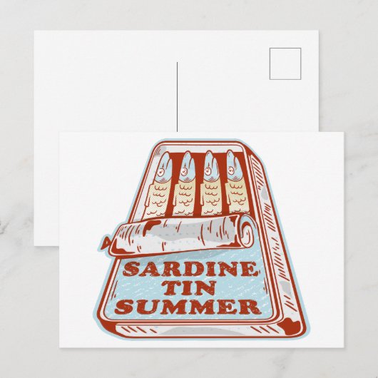 Sardine tin zomer briefkaart (Voorkant / Achterkant)
