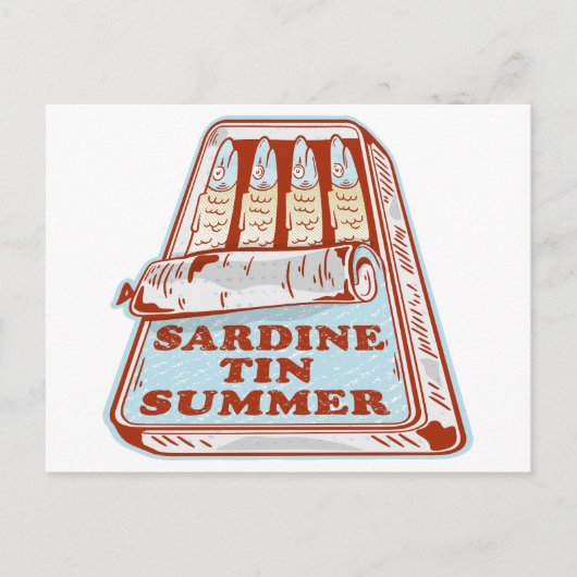 Sardine tin zomer briefkaart (Voorkant)