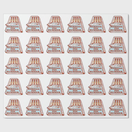 Sardine tin zomer cadeaupapier (Vlak)