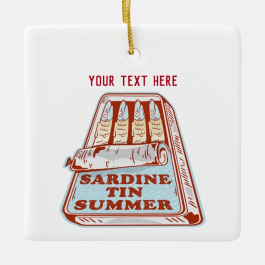 Sardine tin zomer keramisch ornament (Voorkant)