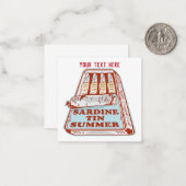 Sardine tin zomer notitiekaartje (Voorkant / Achterkant in situ)