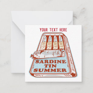 Sardine tin zomer notitiekaartje