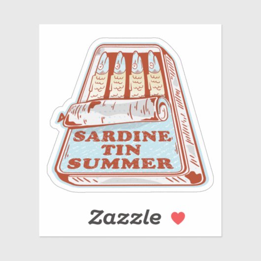Sardine tin zomer sticker (Vel)