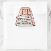Sardine tin zomer vierkante sticker (Tas)