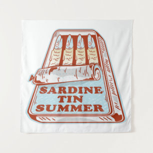 Sardine tin zomer wandkleed