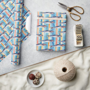 Sardine Vis Gestreepte Patroon Zoutwater Vis Cadeaupapier