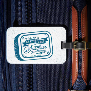Sardine Vissen Verlovingsfeestje Vintage Nautisch  Bagagelabel