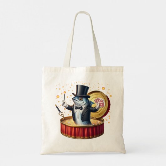 Sardine Wizard Comedy Escape Magic Trick Tote Bag (Achterkant)