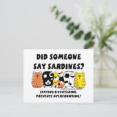 sardinekatten briefkaart (Staand voorkant)