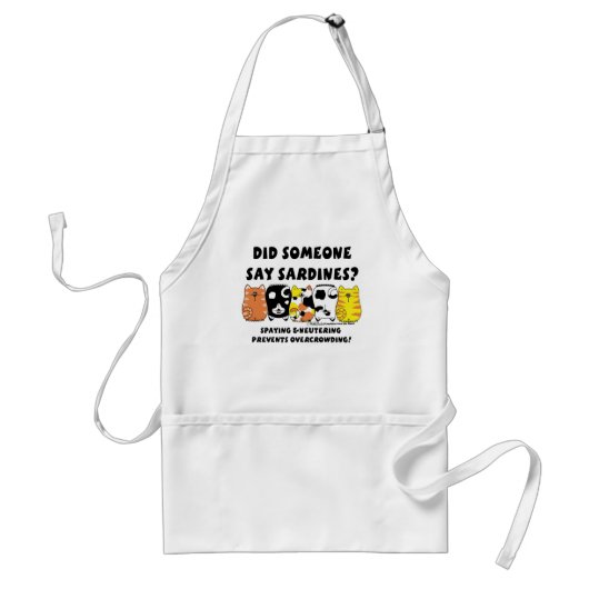 sardinekatten standaard schort (Voorkant)