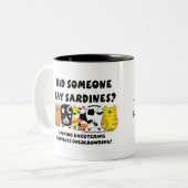 sardinekatten tweekleurige koffiemok (Voorkant links)