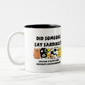 sardinekatten tweekleurige koffiemok (Links)