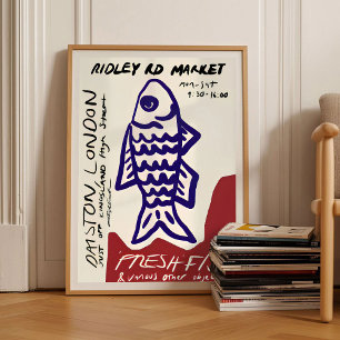 Sardines Afdruk Sardineblik Vintage Poster Retro
