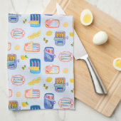 Sardines and Lemons Theedoek (Quarter Fold)