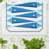 Sardines blauw en wit vis apron theedoek (Gevouwen)