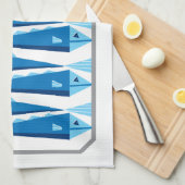 Sardines blauw en wit vis apron theedoek (Quarter Fold)