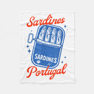 Sardines Blikvis Retro Grafisch Zomer voor Mannen Fleece Deken