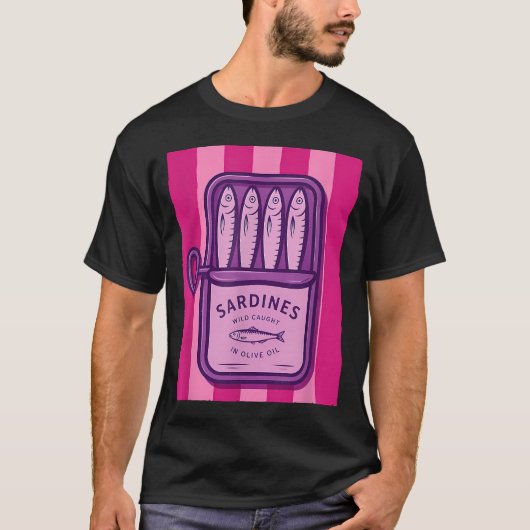 Sardines Blikvis Retro Zomer T-shirt (Voorkant)