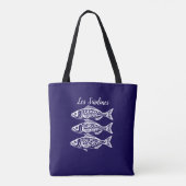 Sardines-Blue Hawaiian Tote Bag (Achterkant)