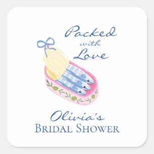 Sardines Bruiloft met Liefde Vierkante Sticker
