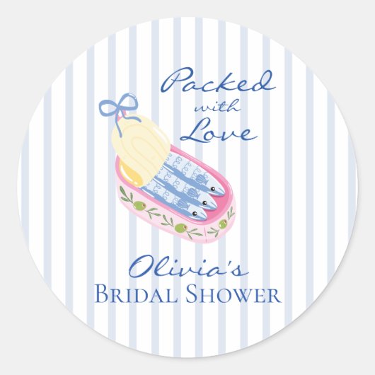 Sardines Bruiloftsfeest Vol Met Liefde Ronde Sticker (Voorkant)