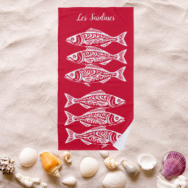 Sardines-Cherry Red Hawaiian Strandlaken