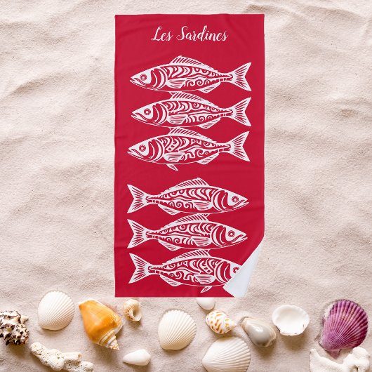 Sardines-Cherry Red Hawaiian Strandlaken