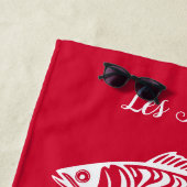 Sardines-Cherry Red Hawaiian Strandlaken (In situ)