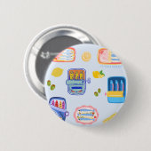 Sardines en citroenen ronde button 5,7 cm (Voorkant /achterkant)