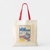 Sardines en wijn op het strand tote bag (Achterkant)