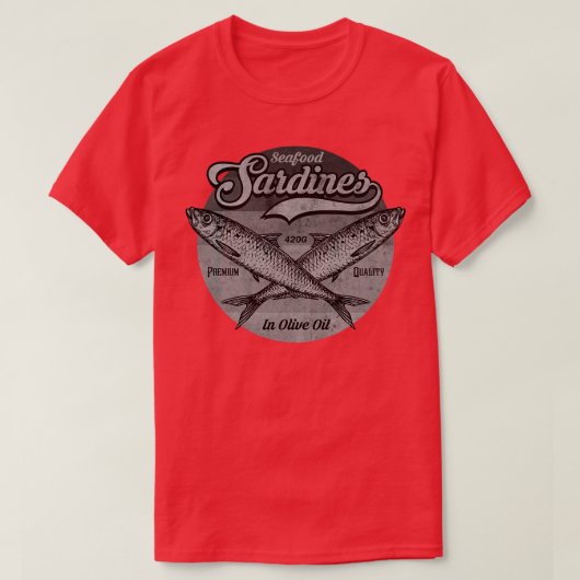 Sardines Etiket BW T-shirt (Design voorkant)