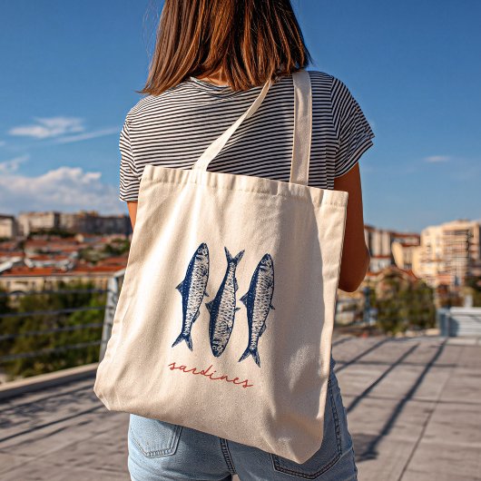 Sardines Fisherman Core esthetische kust Tote Bag