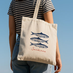 Sardines Fisherman esthetische kust Tote Bag