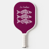 Sardines-Hawaiian Fisherman Core Wijnkleur Pickleball Paddle (Achterkant)