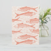 Sardines in beweging in koraal en wit (Staand voorkant)