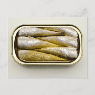 Sardines in blik briefkaart