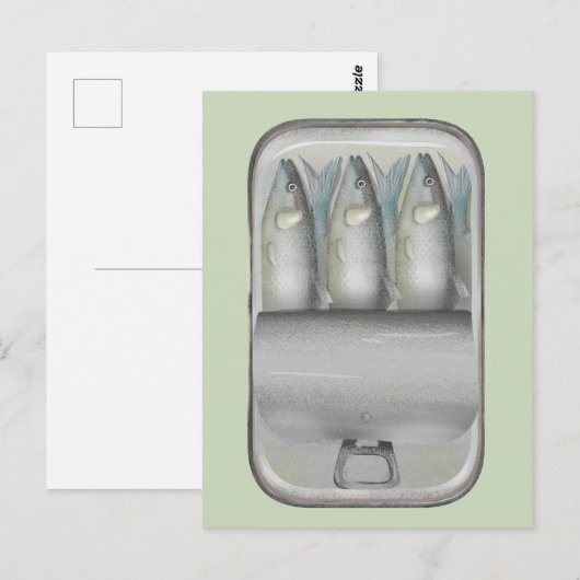 Sardines in een blik briefkaart (Voorkant / Achterkant)