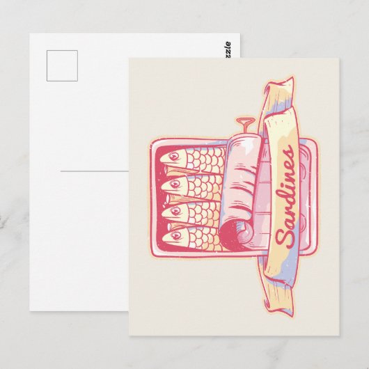 Sardines in een blik briefkaart (Voorkant / Achterkant)